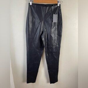 NBD X REVOLVE Black faux leather high waisted pants XS NEW NWT
